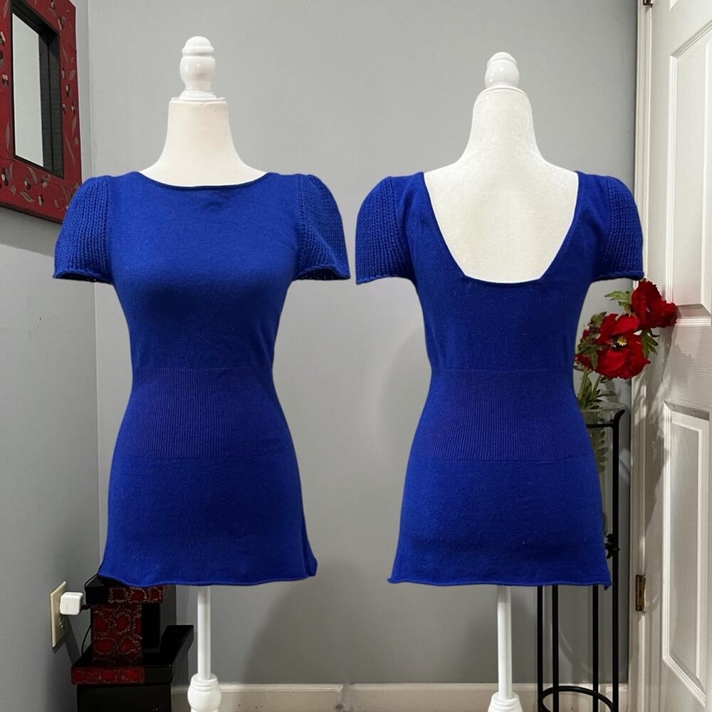 NEW Twelfth Street Cynthia Vincent Wool Cashmere Low Back Hourglass Tunic Top S